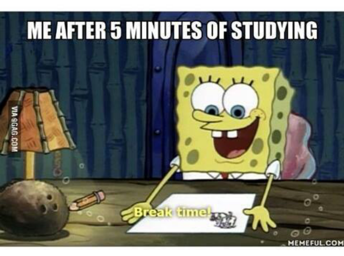 The Stages of Taking Difficult Exams as Told by Spongebob Squarepants