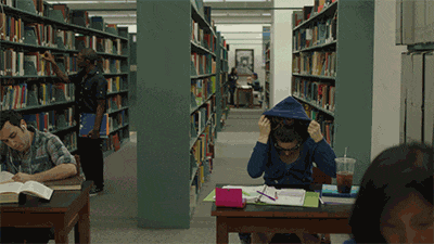 Image result for living in the library gif