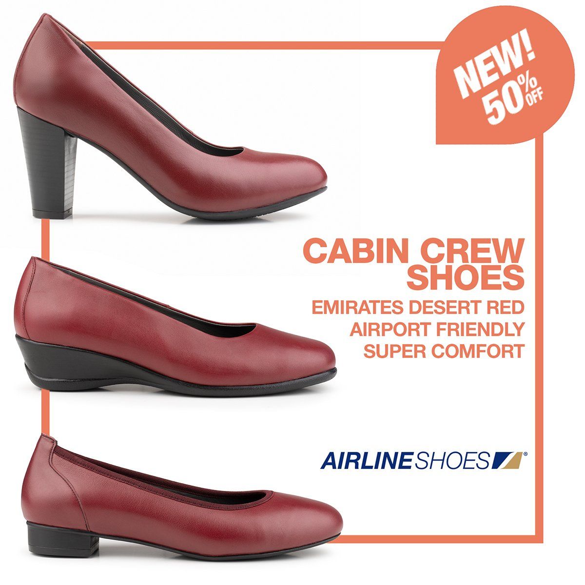 red cabin crew shoes