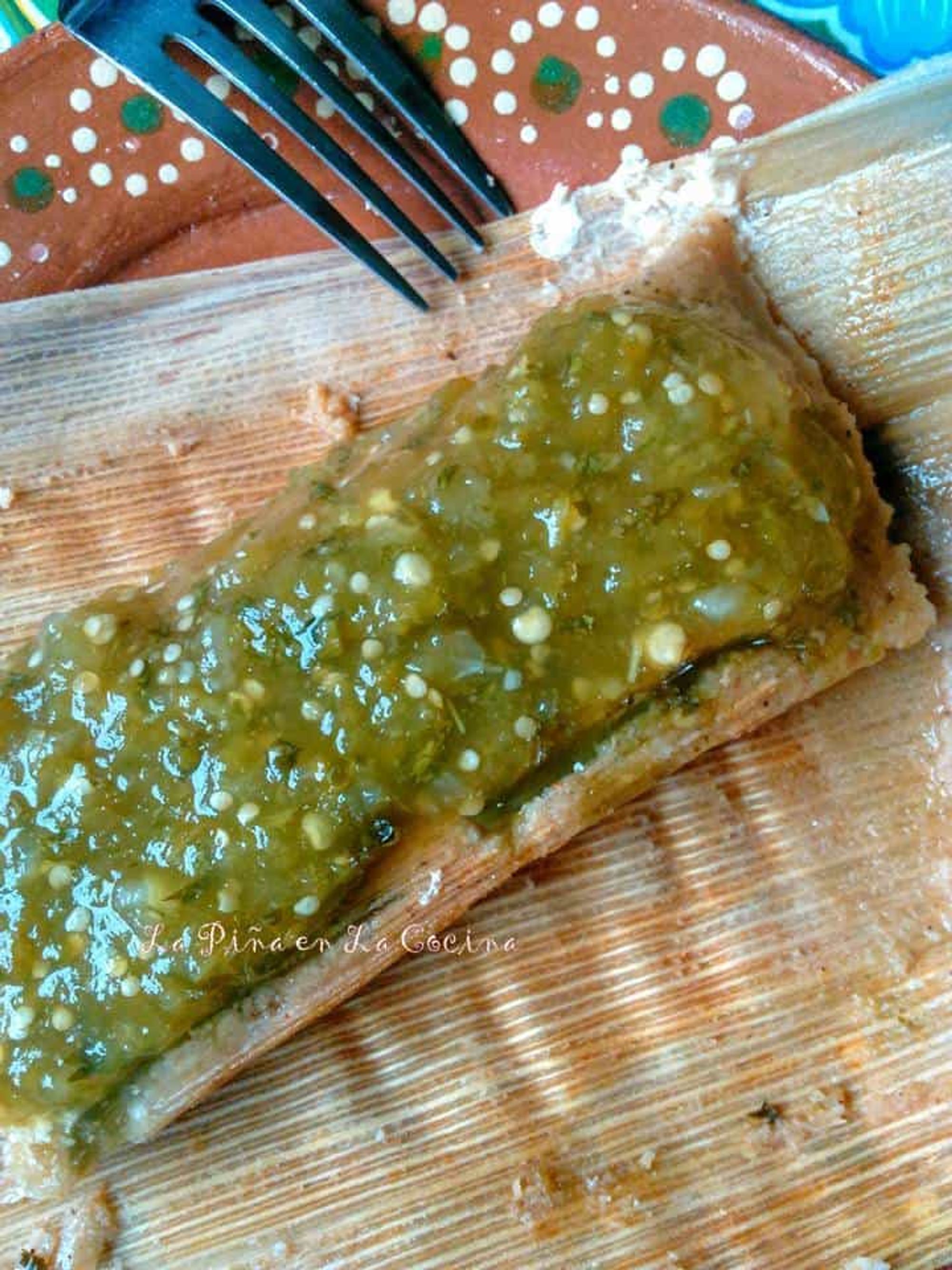 Tamales de Rajas con Queso(Green Chile and Cheese Tamal) La Piña en
