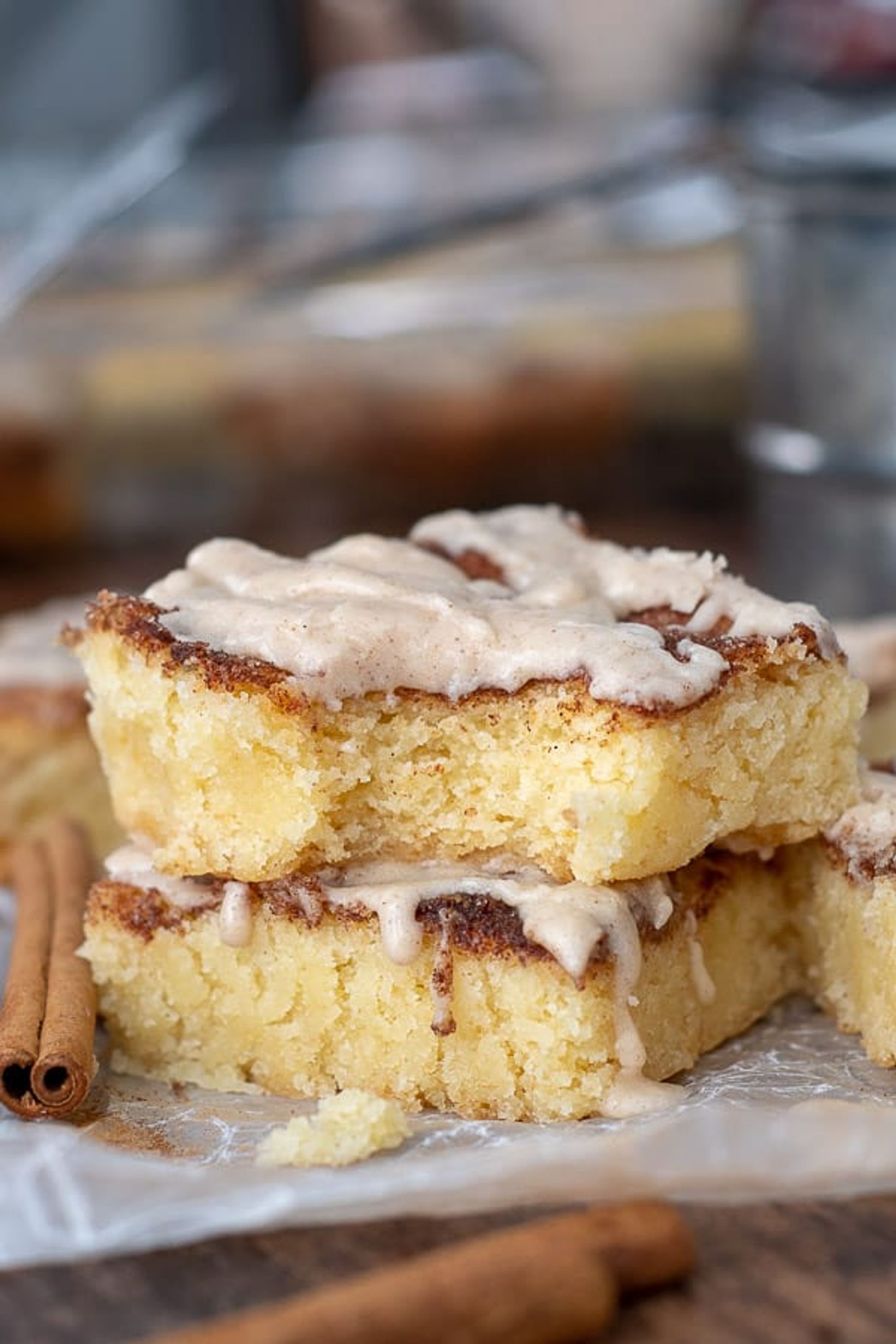 Snickerdoodle Bars Gooey Cinnamon Vanilla Frosting My