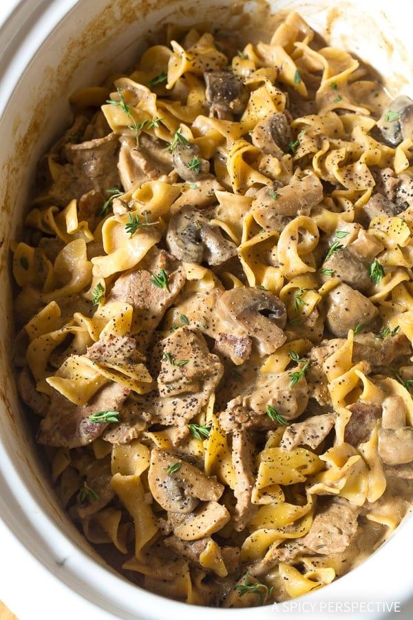 Slow Cooker Beef Stroganoff Recipe - A Spicy Perspective - My Recipe Magic