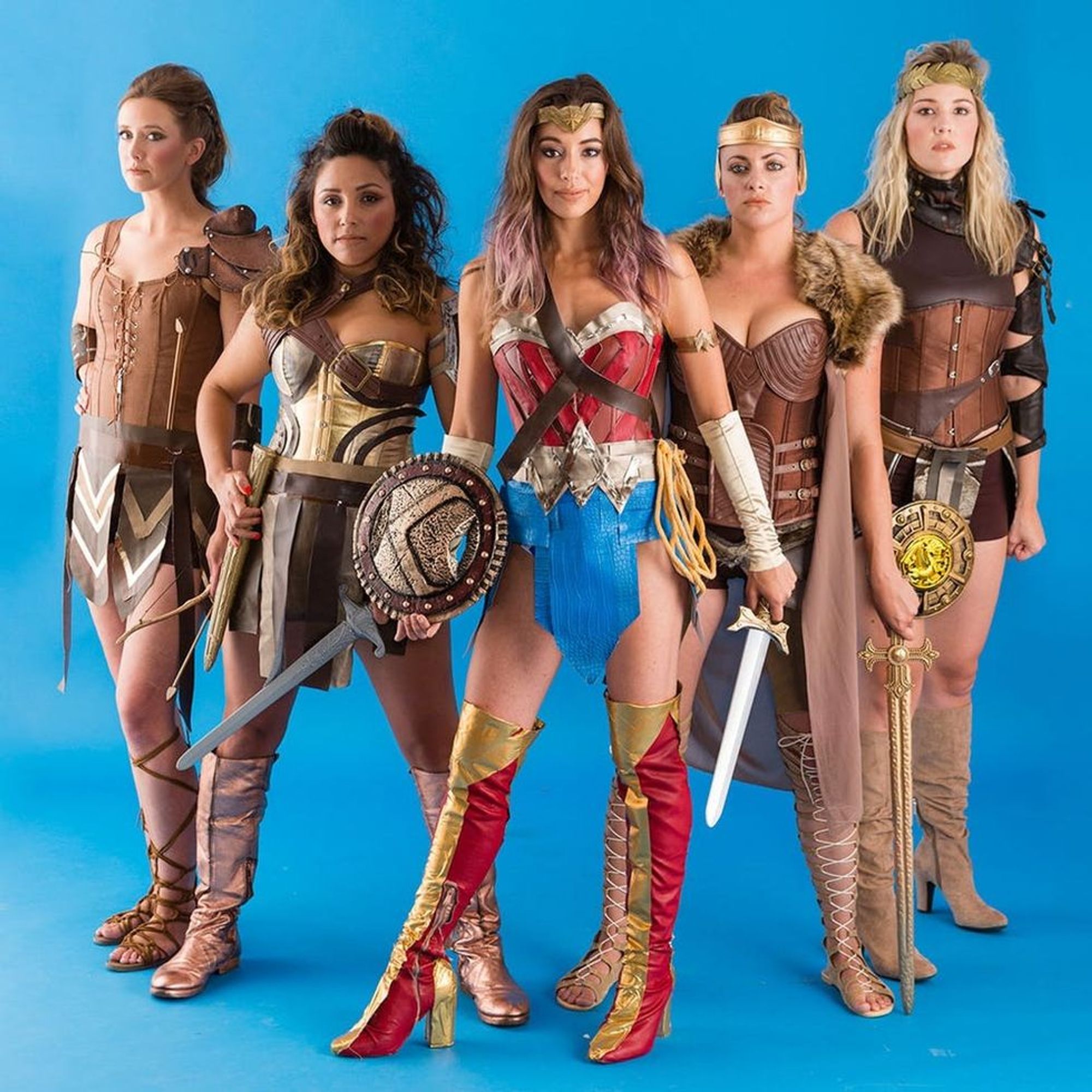 Grab Your Gang And Diy This Epic Wonder Woman Costume For Halloween Brit Co 