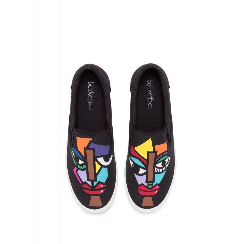 Bucketfeet Womens Full Circle Canvas Slip-On 6 Blue