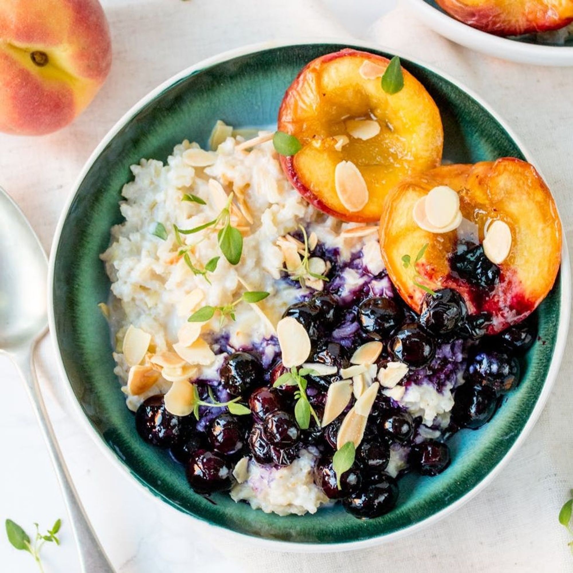 Try Our GlutenFree Brown Rice Oatmeal With Roast Peaches And