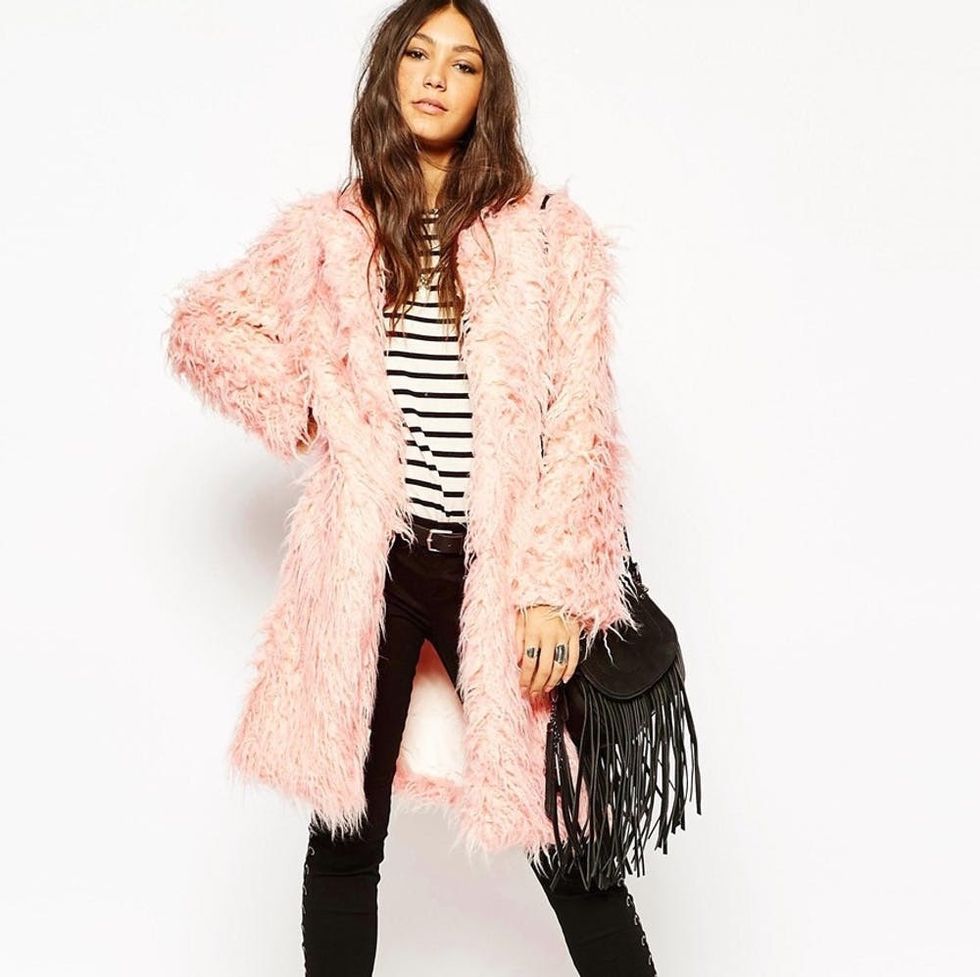 guess serenity faux fur coat