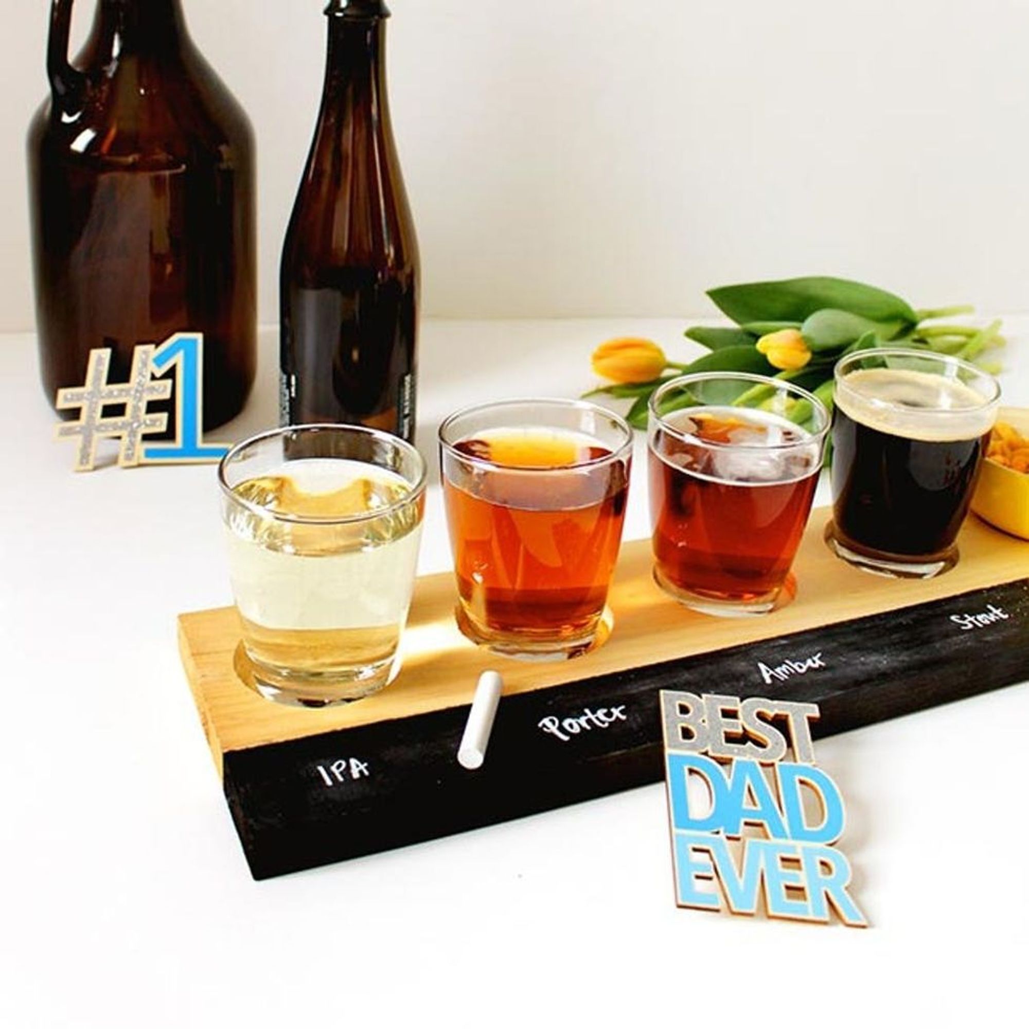 Make Dad a BeerTasting Flight Tray for Father’s Day Brit + Co