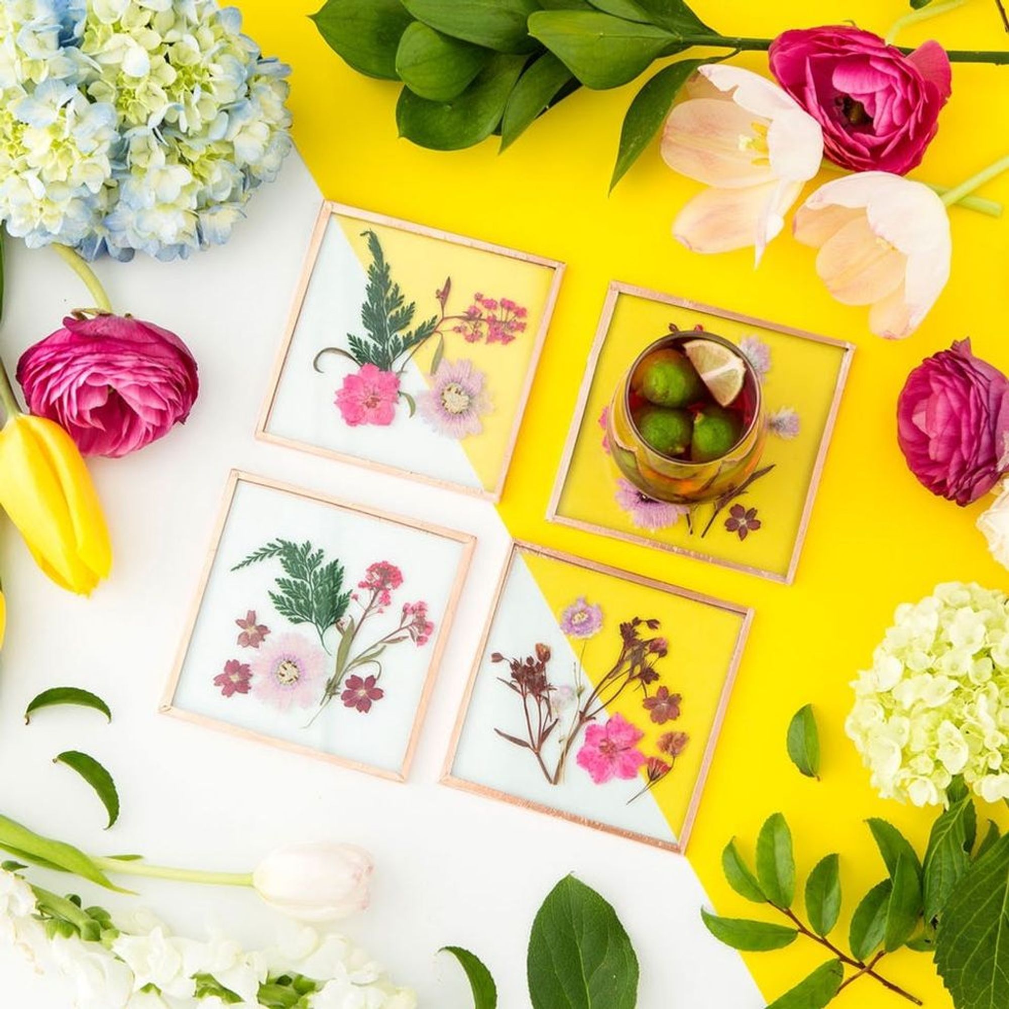 How to Make Pretty Pressed Flower Coasters Brit + Co