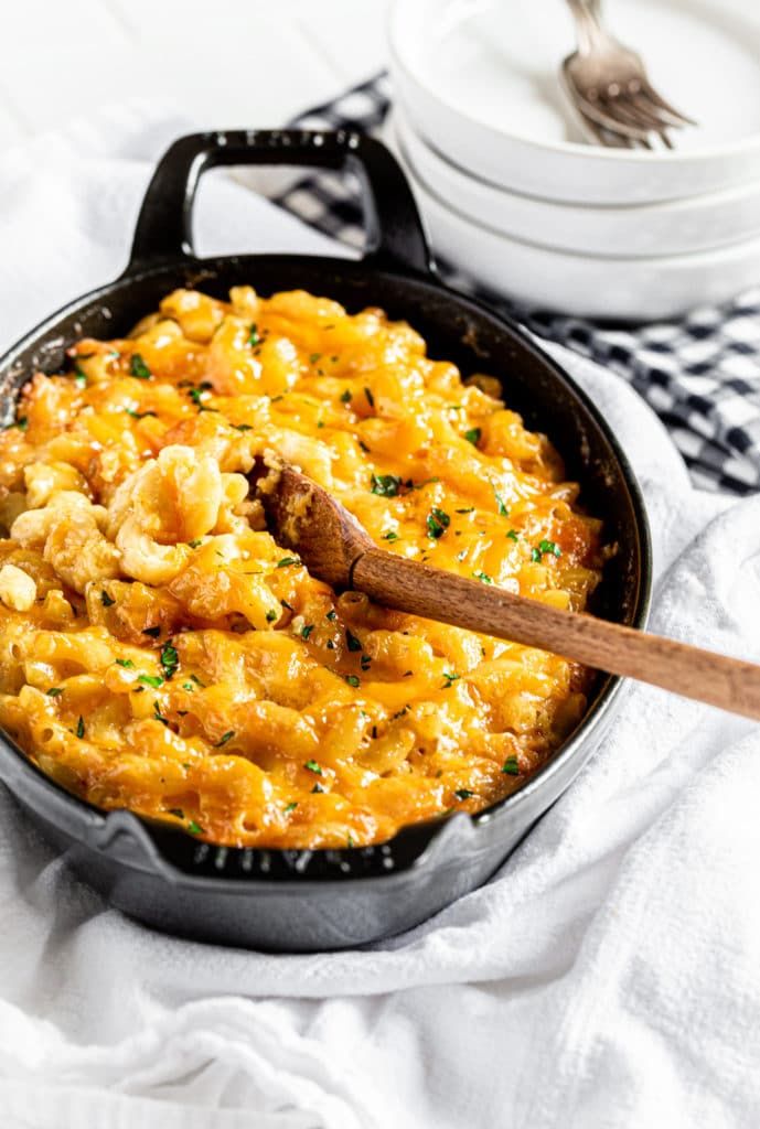 creamy baked mac and cheese with evaporated milk