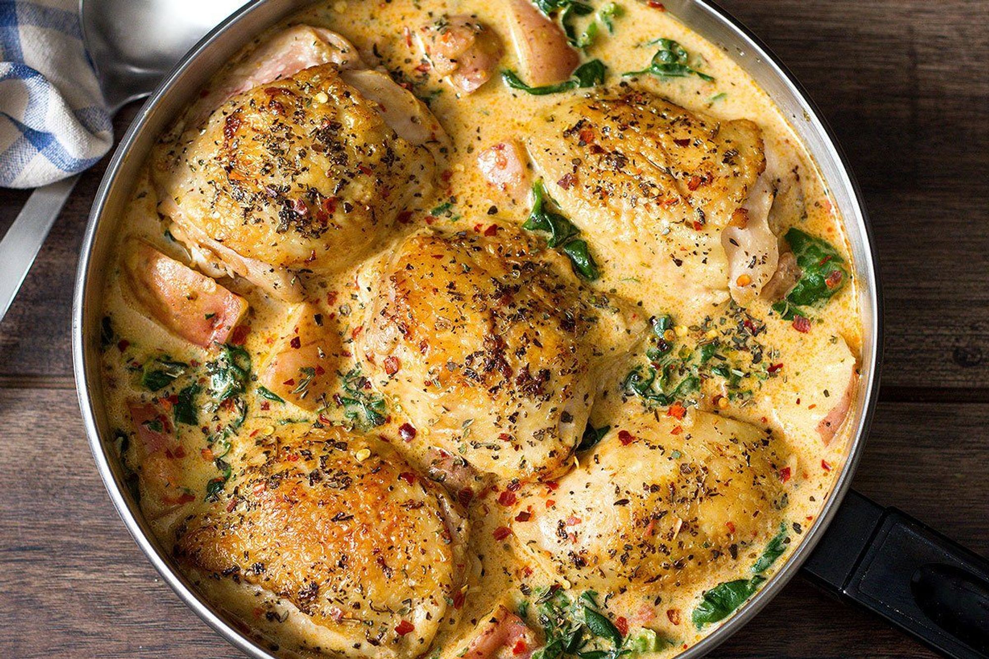 Chicken And Potatoes With Garlic Parmesan Spinach Cream Sauce — Eatwell101 My Recipe Magic 1848