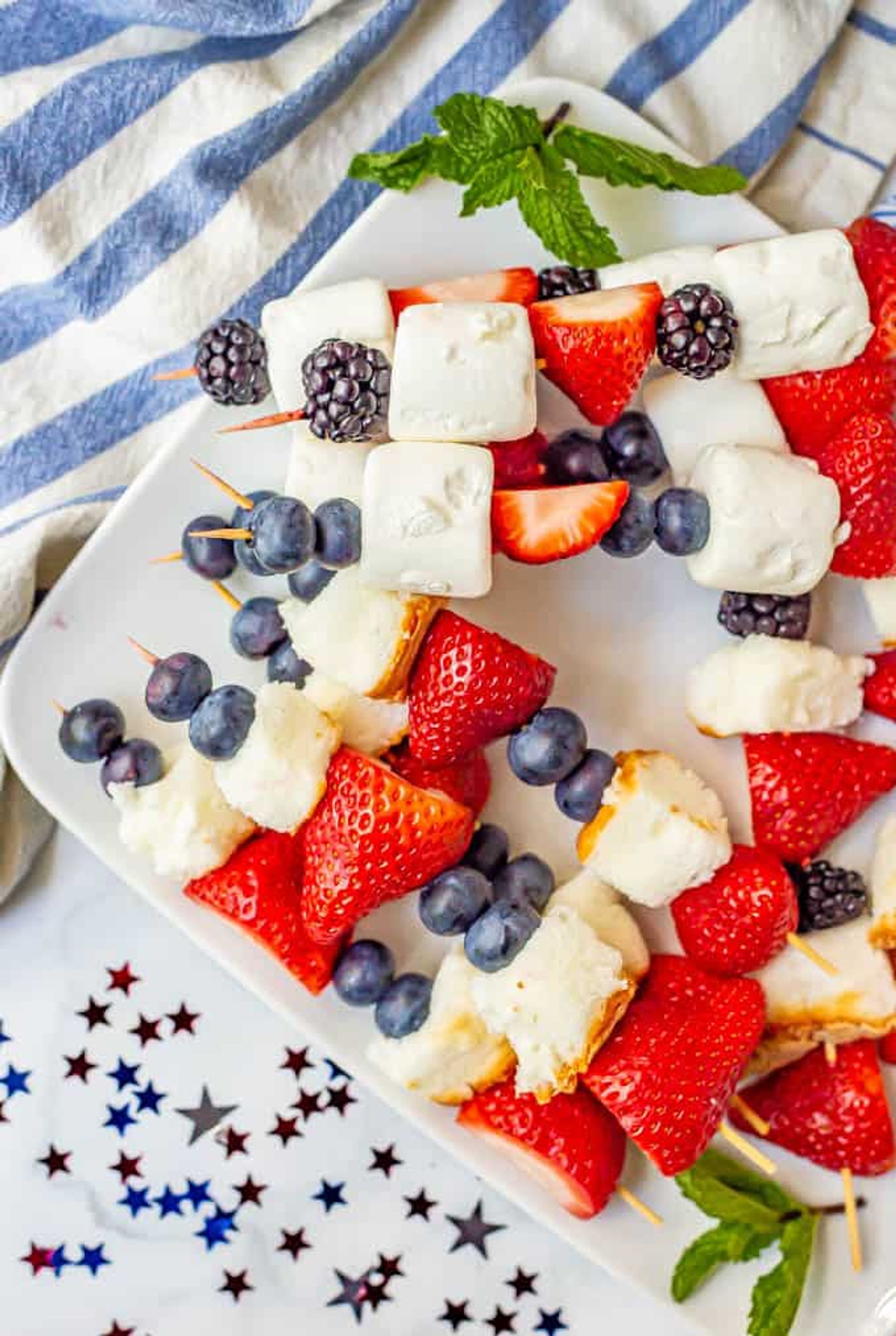 4th of July fruit kabobs - Family Food on the Table - My Recipe Magic