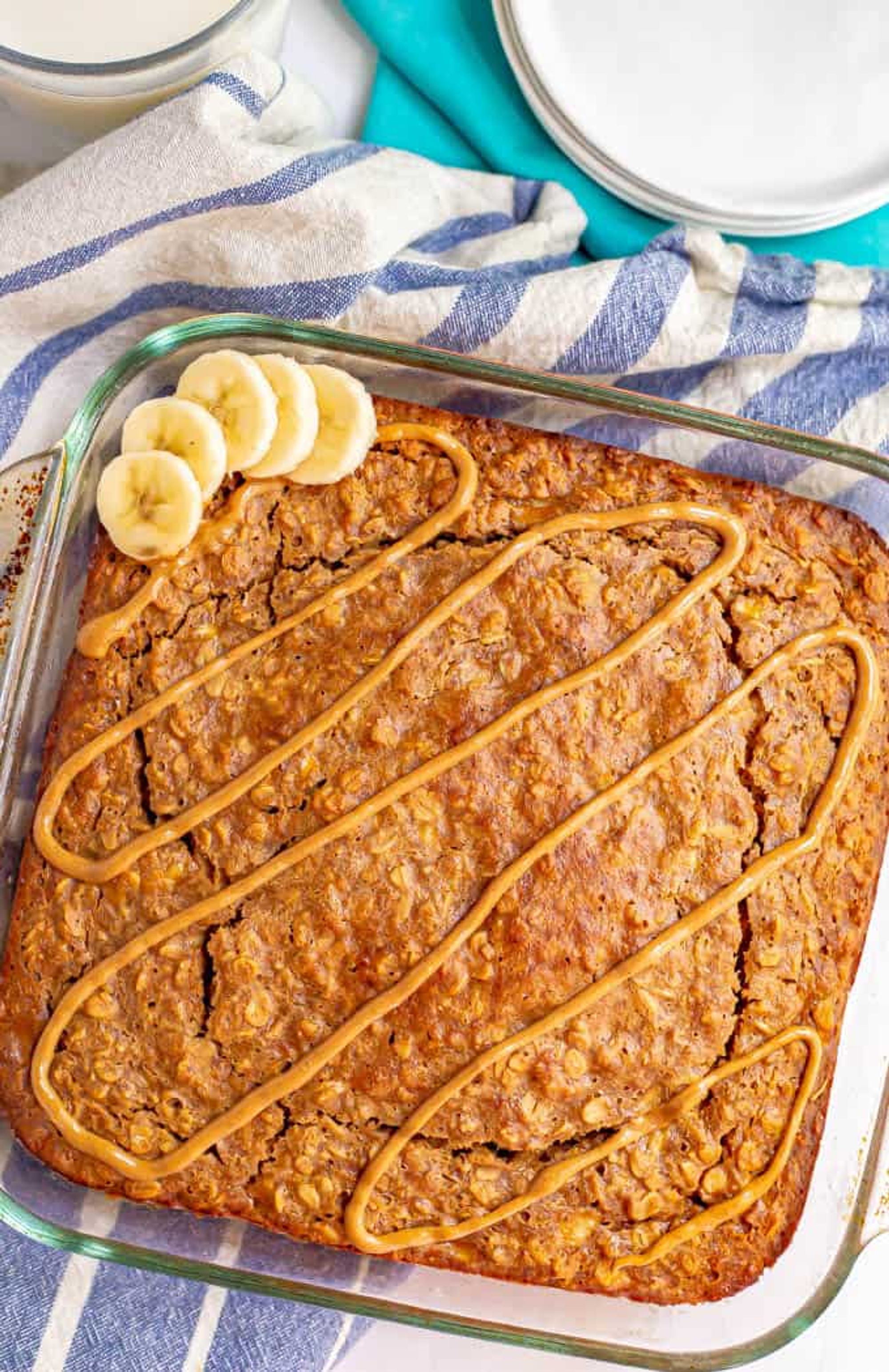 Peanut butter banana baked oatmeal - Family Food on the Table - My