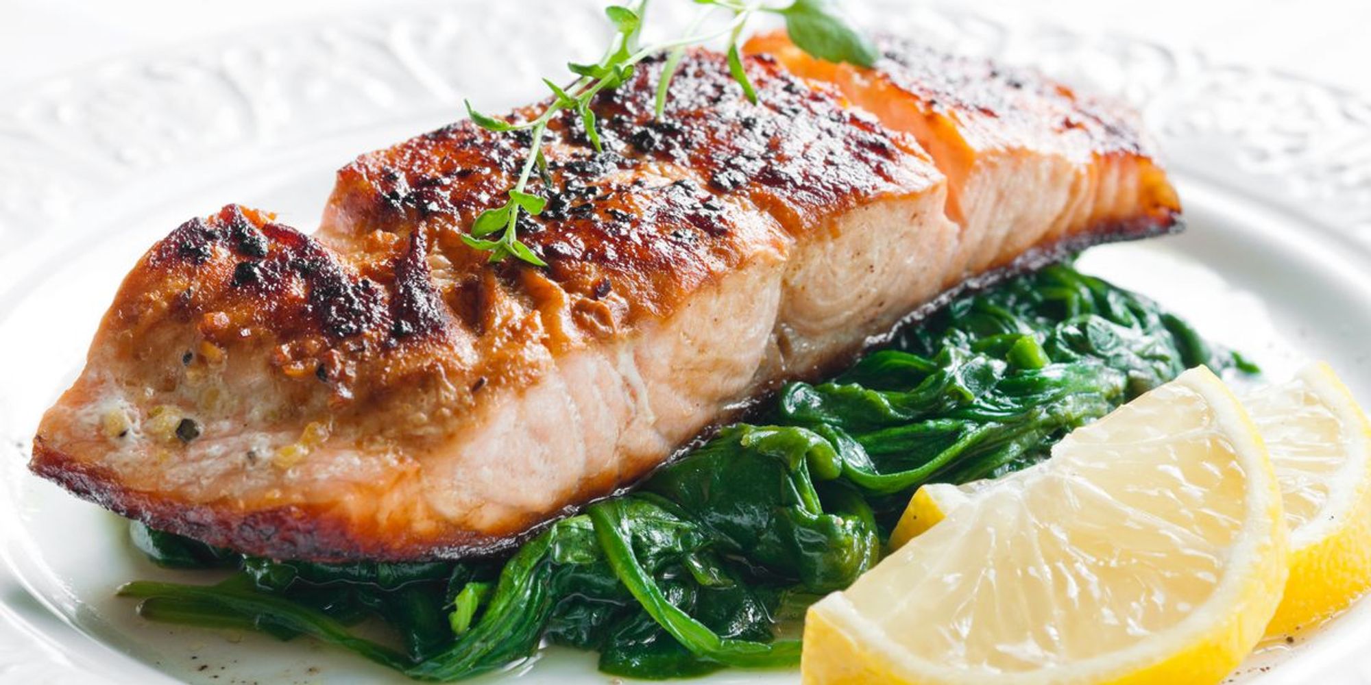 Baked Salmon With Sautéed Spinach Healthywomen 6747