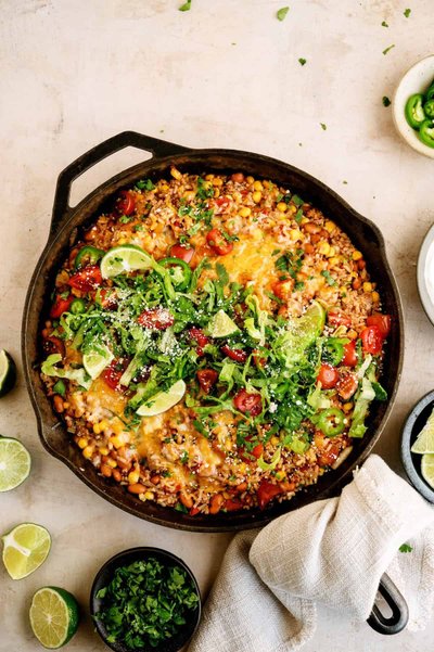 Tex-Mex Ground Turkey and Rice Skillet