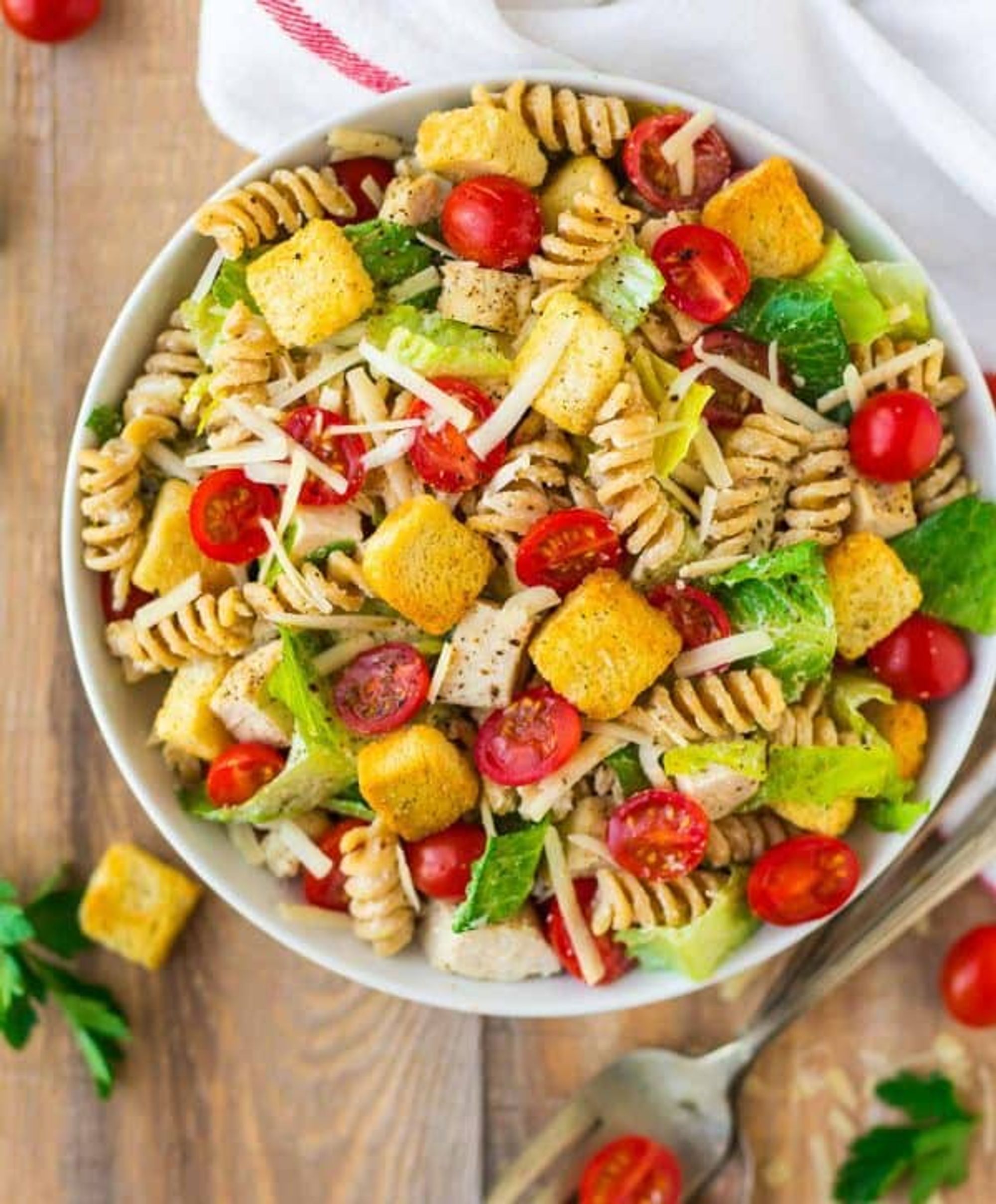 Chicken Caesar Pasta Salad | Healthy Recipe - My Recipe Magic