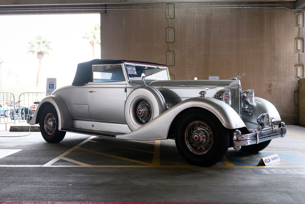 1934 Packard 1107 Twelve Coupe Roadster, front quarter, top up