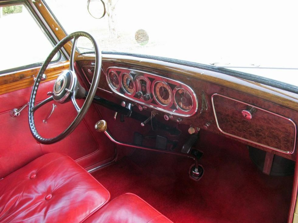 1936 Packard Super 8 coupe roadster red interior