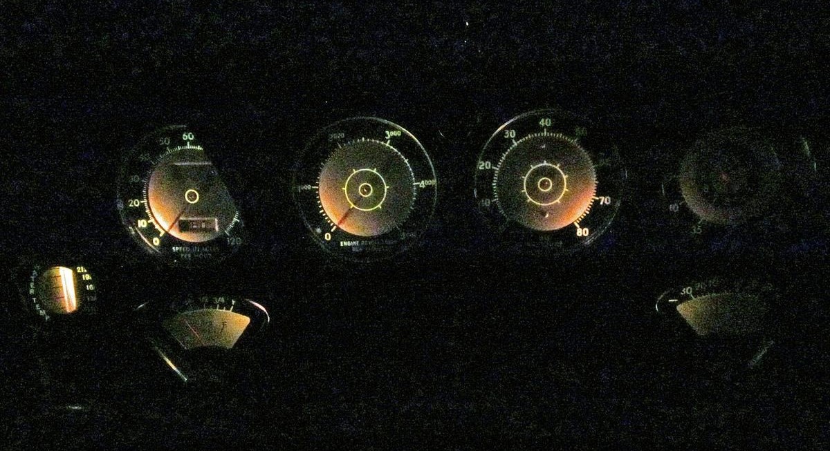 1937 Cord 812 Convertible Phaeton sedan instrument panel gauges night lighting