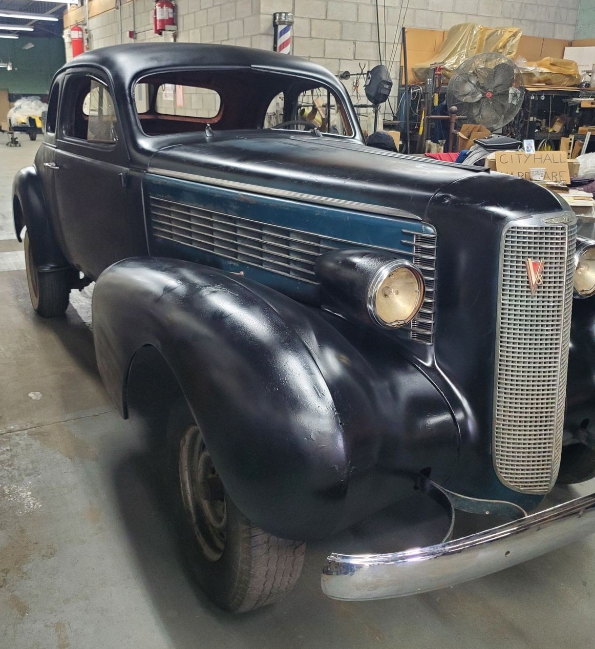 1937 La Salle 50 coupe restoration project front quarter