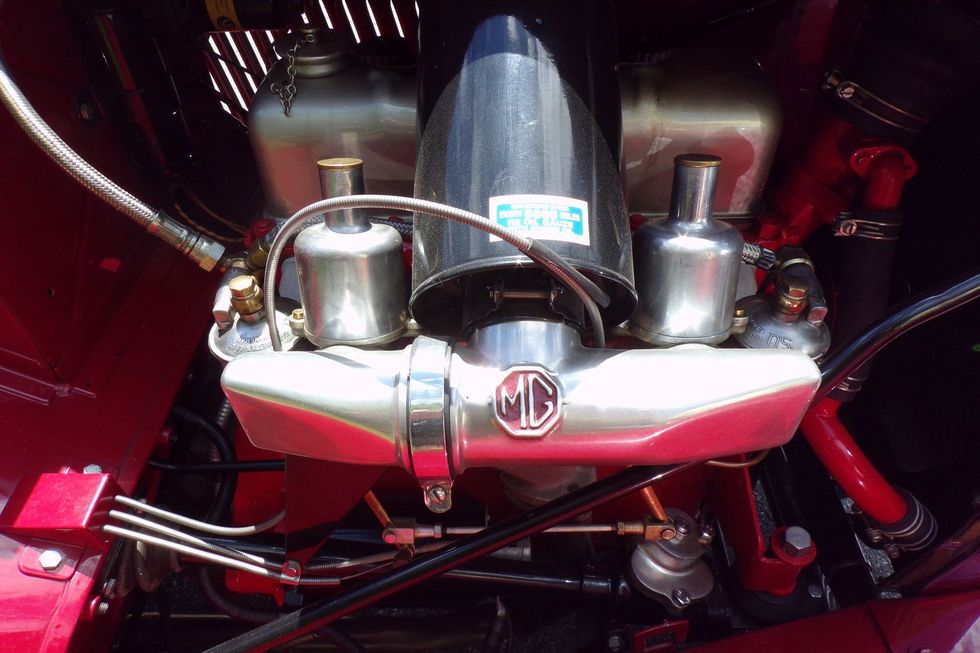 1949 MG TC engine bay