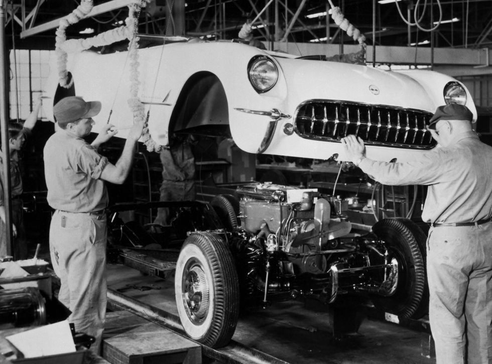 1953 Corvette production in Flint