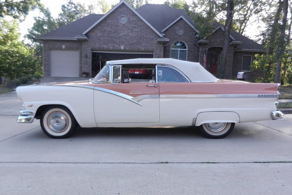 1956 Ford Fairlane Sunliner Convertible side, top up
