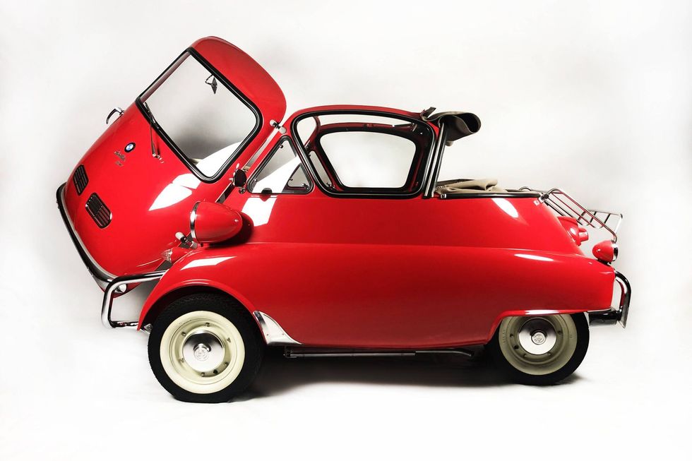 1957 BMW Isetta 300 Convertible, bubble top, door open and roof down