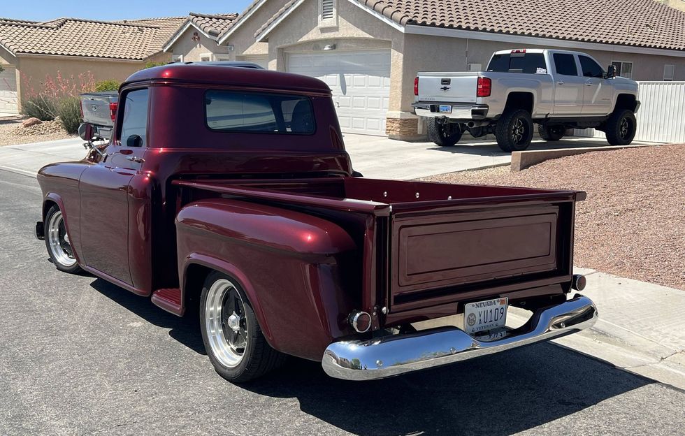 1957 Chevrolet 3100 Series pickup, rear quarter