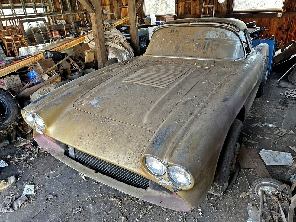 1958 Corvette Barn Find - Front, LH biased, as found