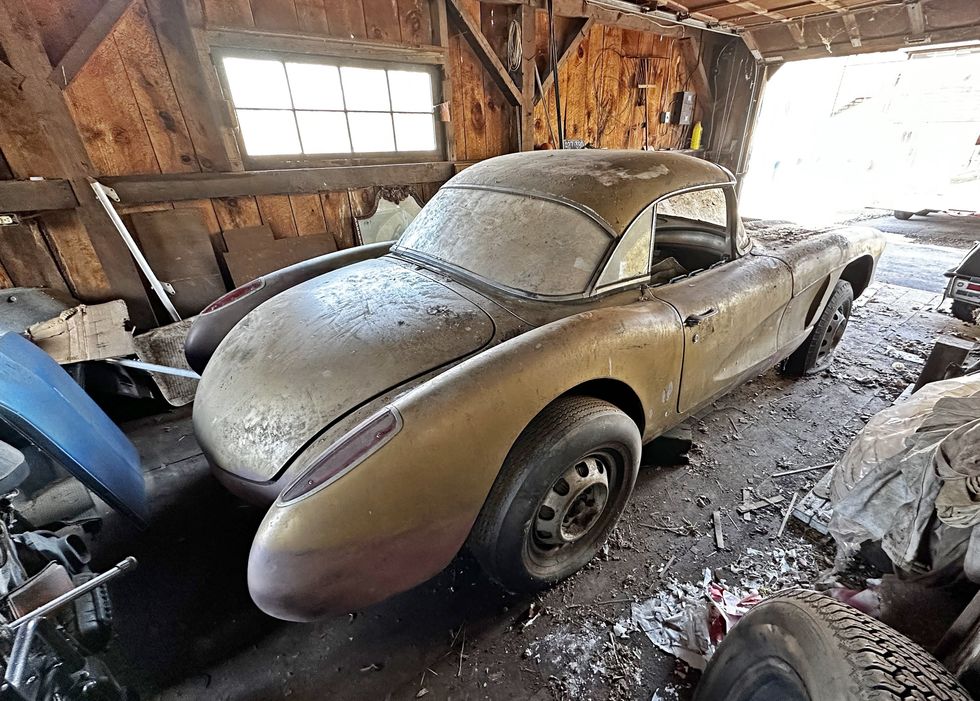 1958 Corvette Barn Find - RH rear 3/4, as found