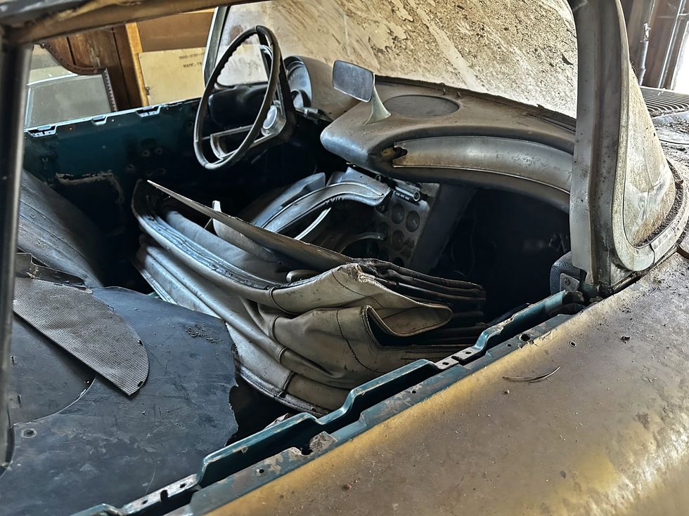 1958 Corvette Barn Find - Through RH window, as-found