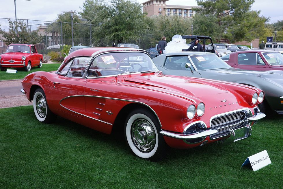 1961 Chevrolet Corvette, front quarter, removable hard top in place