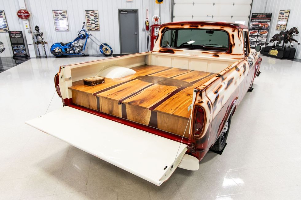 1962 Ford F100 Restomod custom cherry wood and epoxy bed