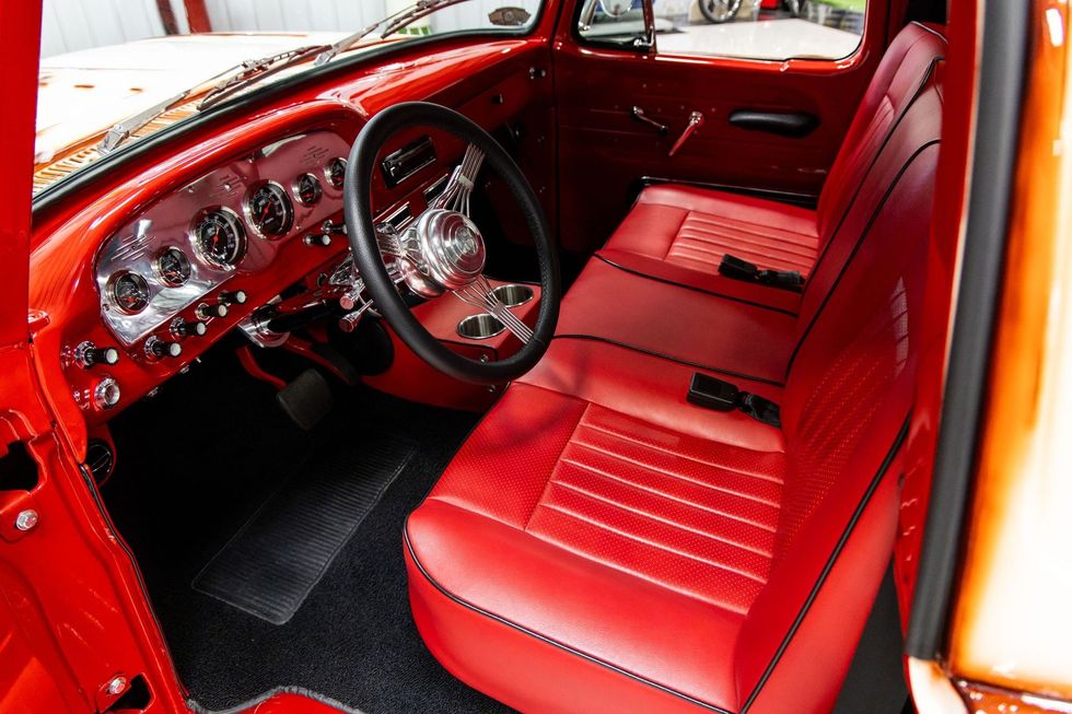 1962 Ford F100 Restomod red leather interior