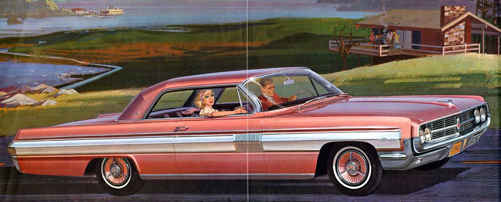 1962 Oldsmobile Jetfire advertisement illustration