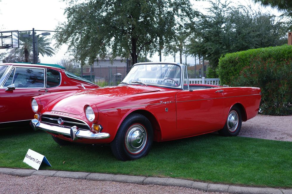 1965 Sunbeam Tiger Mark I, front quarter, top down