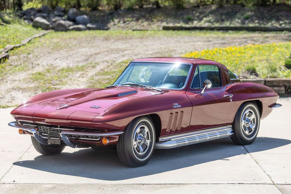 1966 Chevrolet Corvette Sting Ray Coupe 427 with side pipes, front quarter