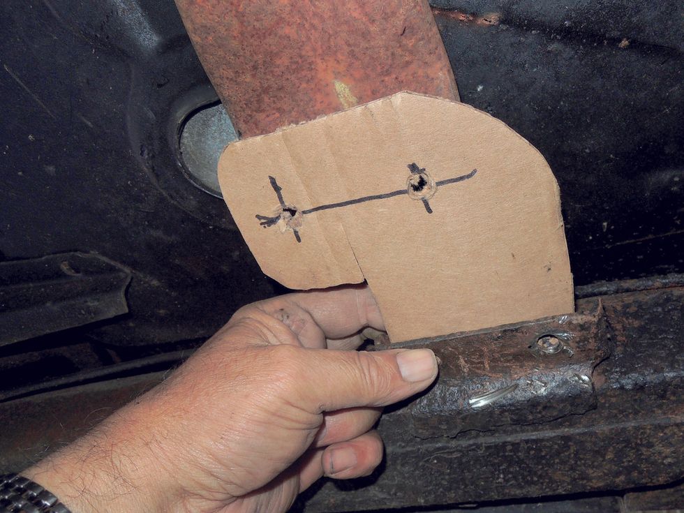 1968 Bel Air Tremec TKX Swap - Cardboard template