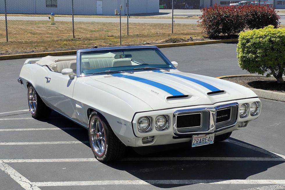 1969 Pontiac Firebird Convertible Trans Am Tribute front quarter, top down