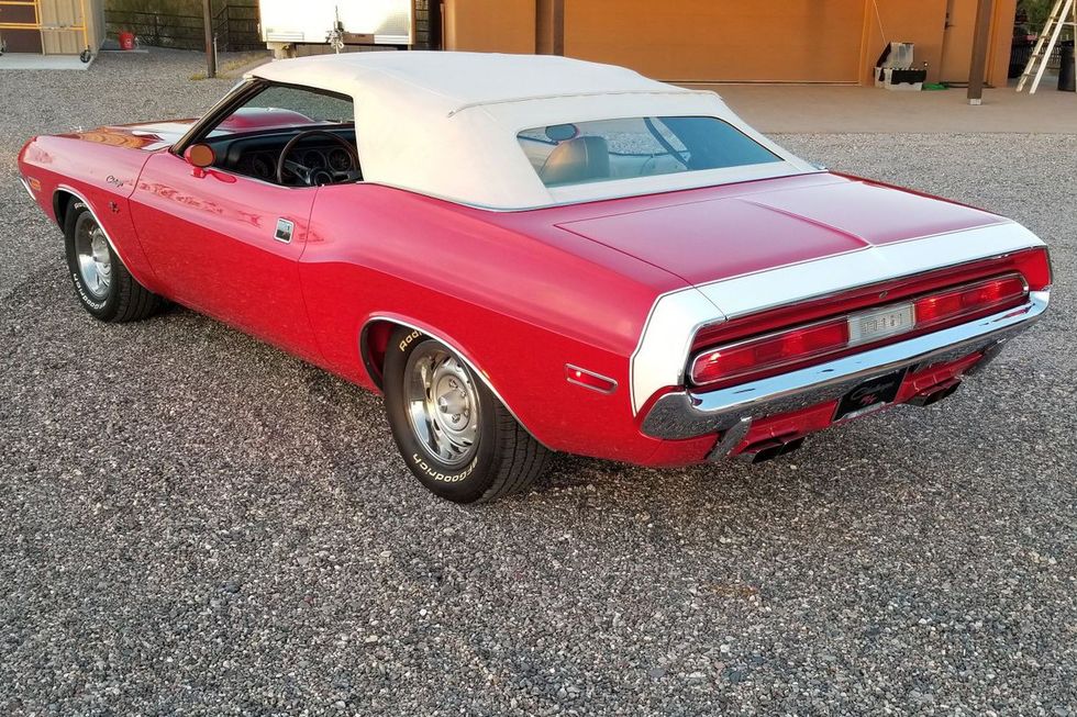 1970 Dodge Challenger R/T Convertible Hemi tribute, rear quarter, top up