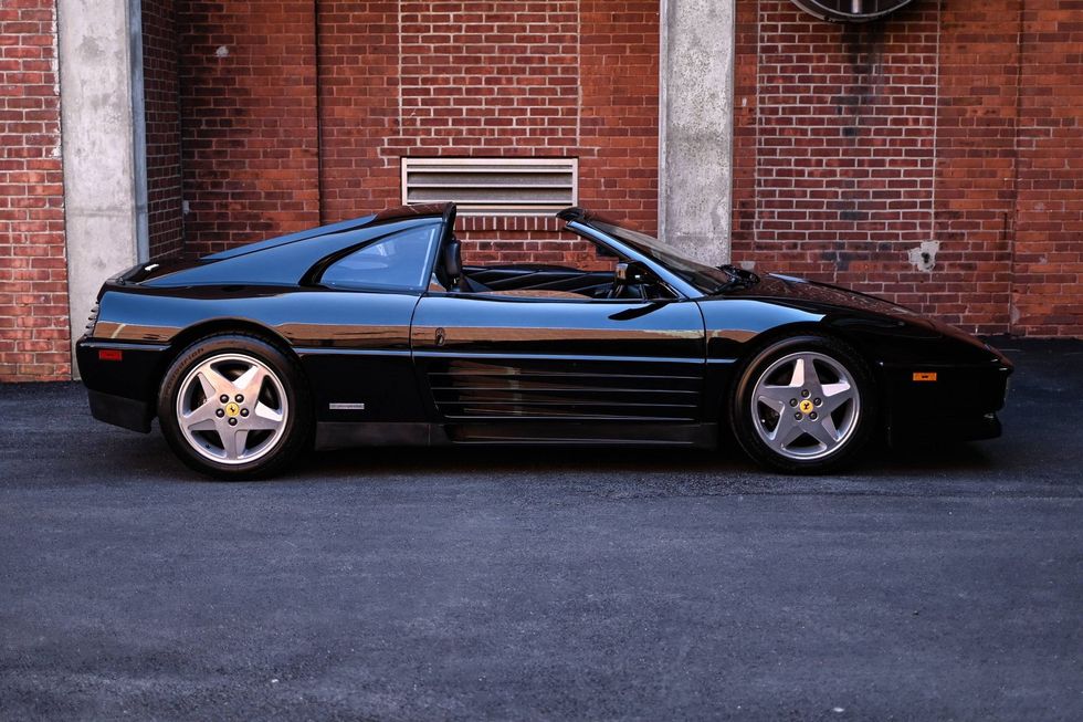 1990 Ferrari 348 TS, side view, top open