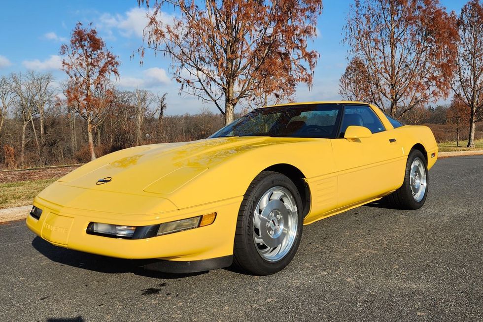 1994 Chevrolet Corvette Coupe in Competition Yellow, front quarter