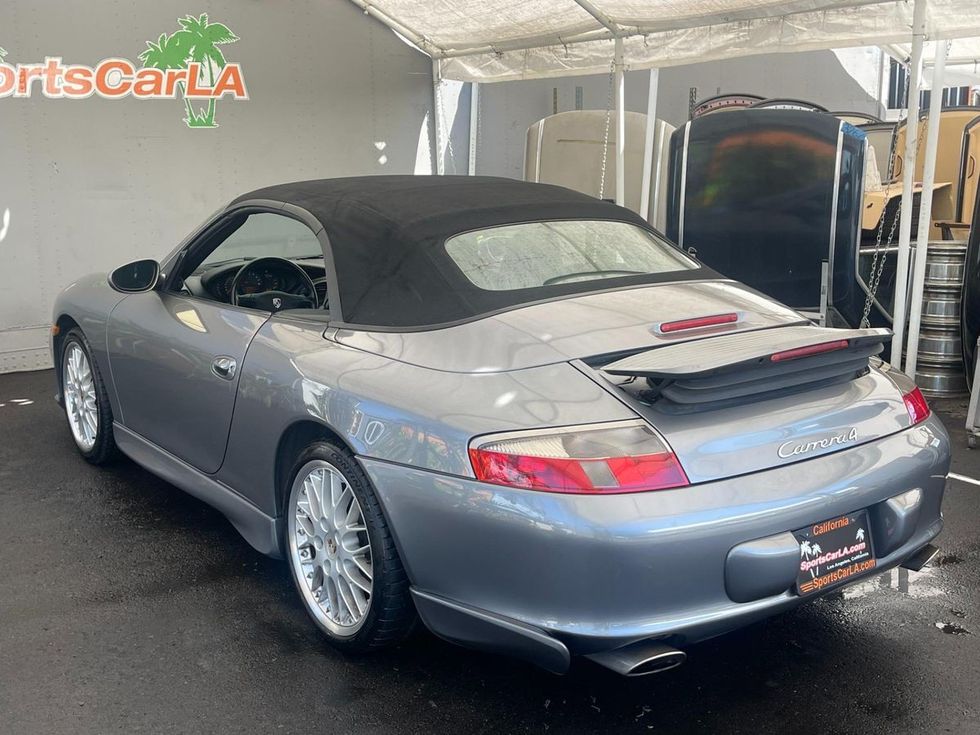 2002 Porsche Carrera 4 convertible - LH rear 3/4, top up