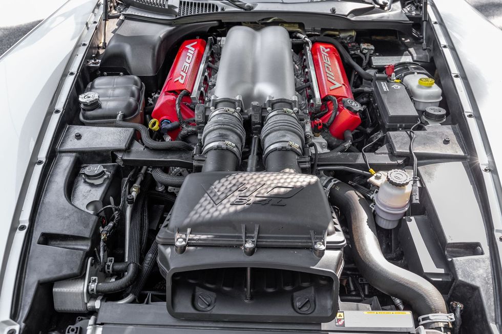 2009 Dodge Viper SRT10 Coupe engine bay with V10 engine