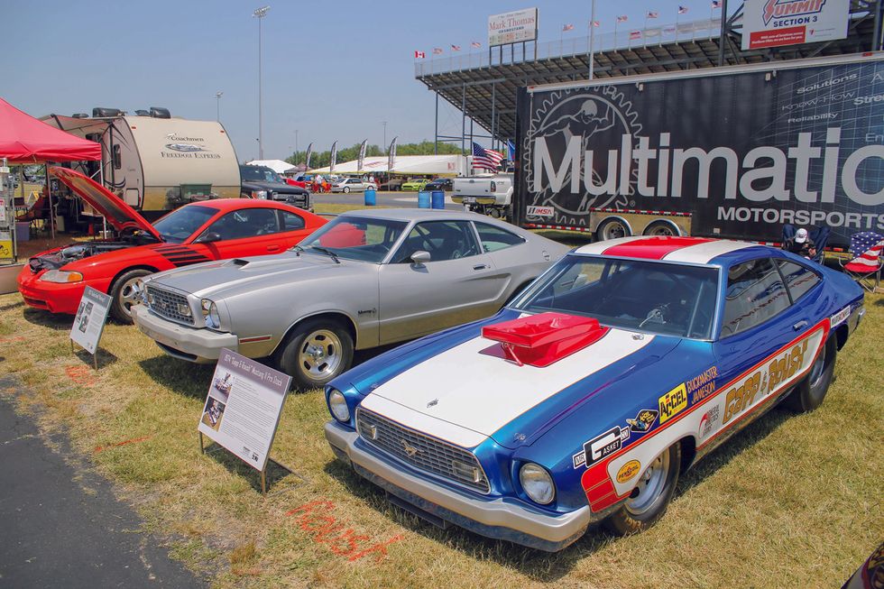 25th Annv. Ford Homecoming - 1974 Gapp and Roush Mustang II, 1975 "Sudden Death" and 1995 SVE Boss
