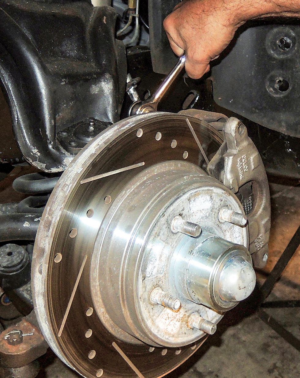 In two hours we had better brakes on our Chevelle with an aluminum caliper swap Hemmings