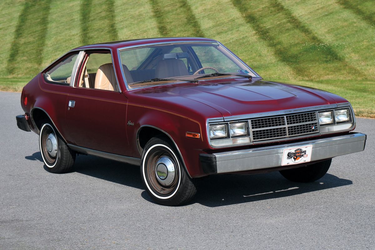 Color image of a 1982 AMC Spirit parked in a front 3/4 position.