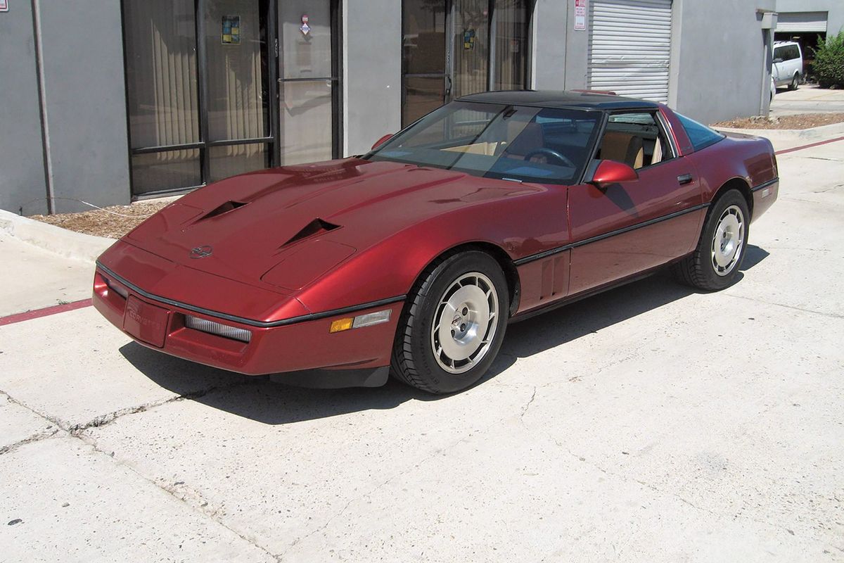 Color image of a 1987 Corvette Callaway parked in a front 3/4 position.