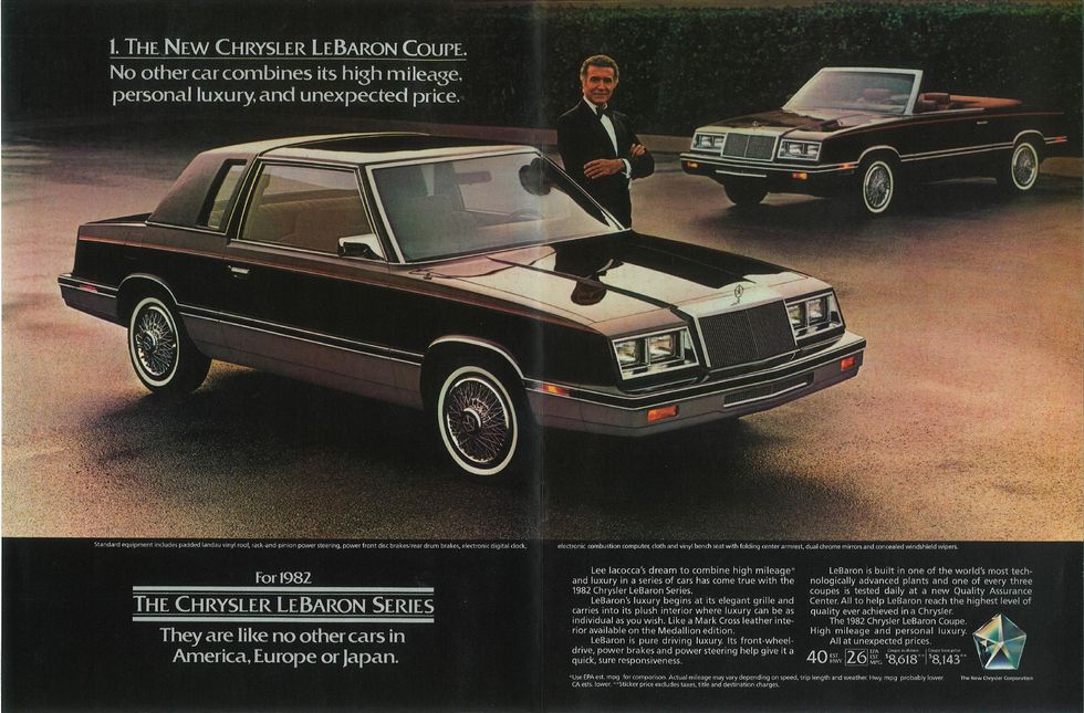 Color image of a Chrysler LeBaron Mark Cross Edition Brochure.