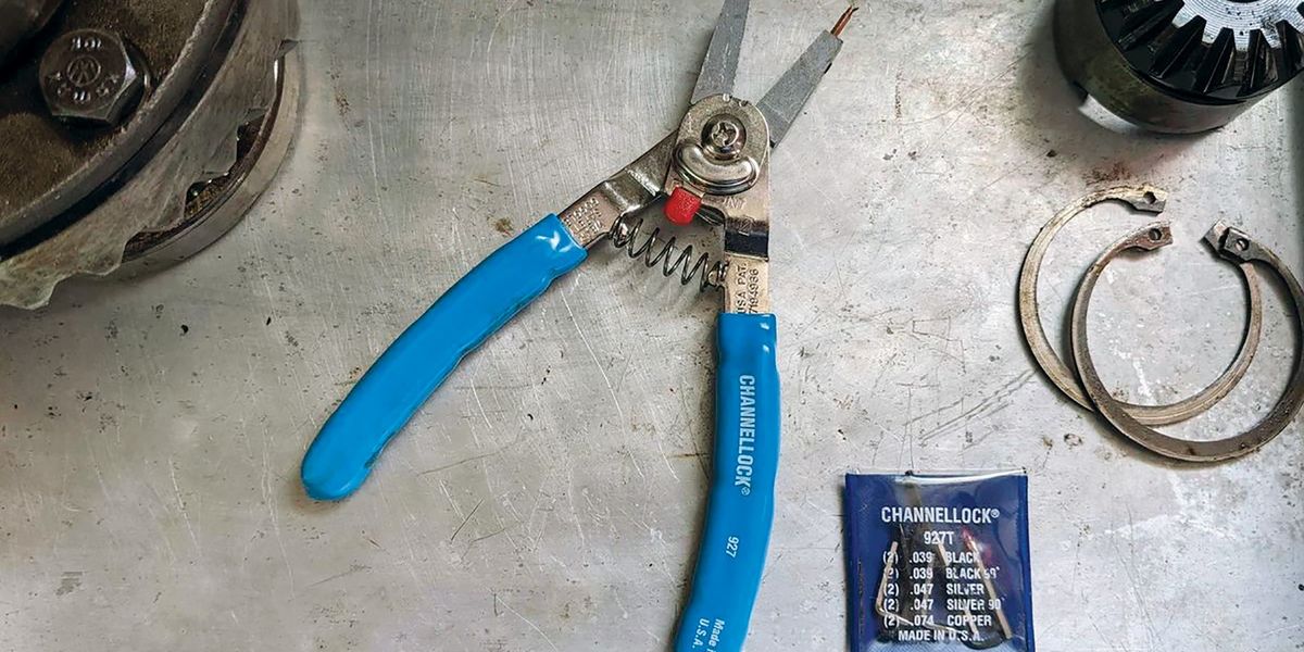 Channellock's 8-inch Convertible Retaining Ring Pliers make installing and  removing snap rings a snap